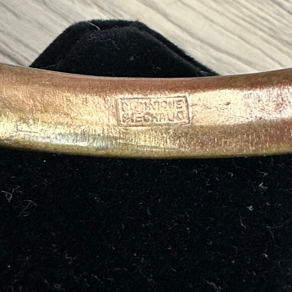 Vintage Dominique Piechaud Signed Enameled Bronze Bangle Bracelet - Picture 5 of 9